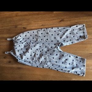 Zara baby girl soft denim polka dot jumpsuit